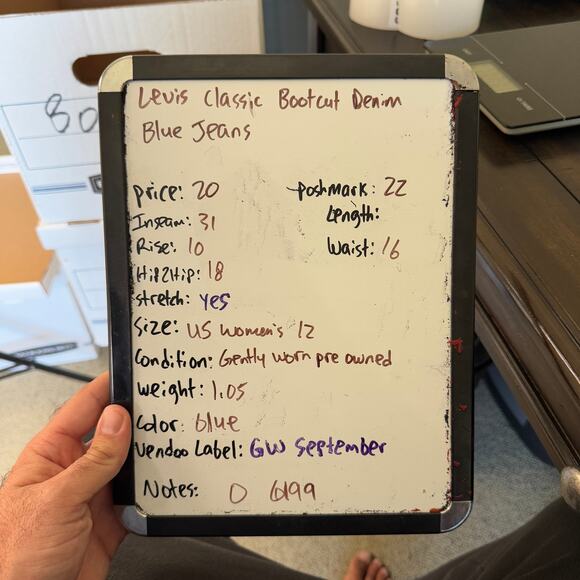 Levis Classic Bootcut Denim Blue Jeans US Women's 12 - Picture 7 of 7